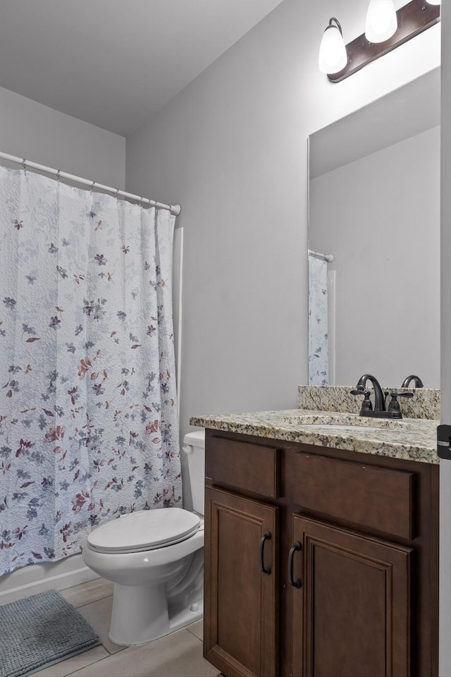9726 Haven Port Ln, Ooltewah, TN 37363 - bathroom featuring tile patterned floors, toilet, and vanity