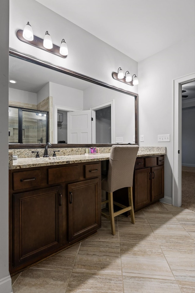 9726 Haven Port Ln, Ooltewah, TN 37363 - bathroom with vanity and a stall shower