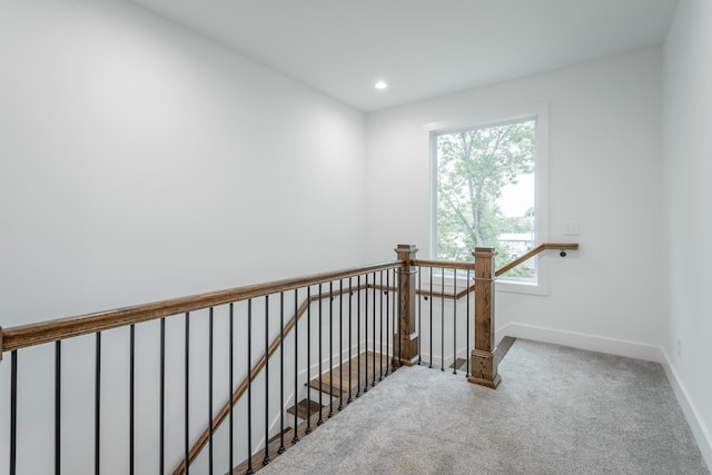 2111 Ivy St, Chattanooga, TN 37404 - stairway featuring carpet flooring, recessed lighting, and baseboards