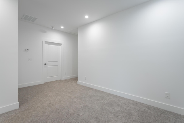 2111 Ivy St, Chattanooga, TN 37404 - empty room with visible vents, recessed lighting, baseboards, and light colored carpet