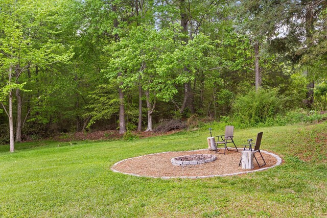 7403 Flagstone Dr, Ooltewah, TN 37363 - view of yard with an outdoor fire pit