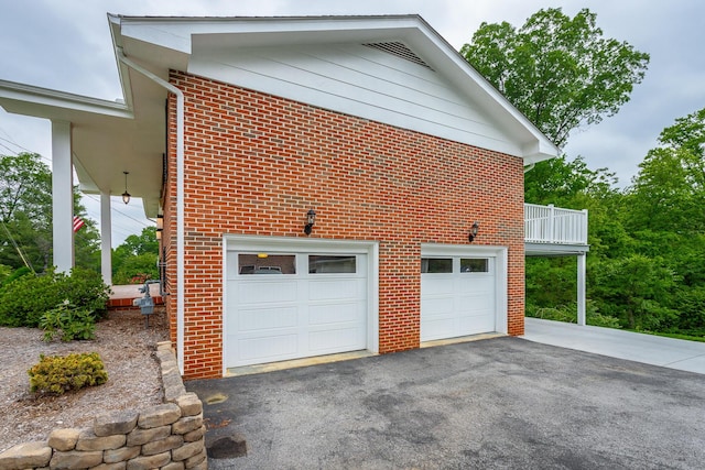 garage with driveway
