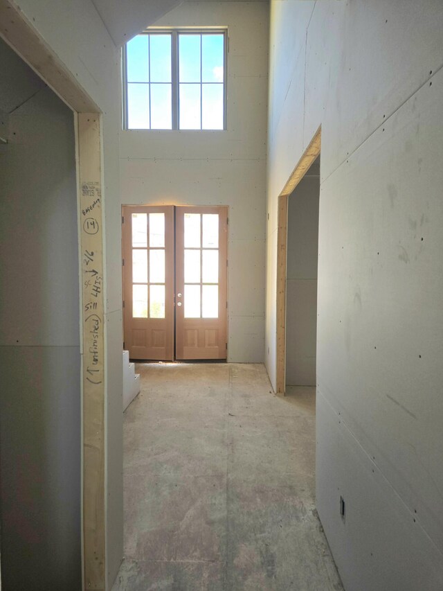 10586 Brownspring Dr Unit 113, Apison, TN 37302 - corridor featuring a high ceiling, healthy amount of natural light, and french doors