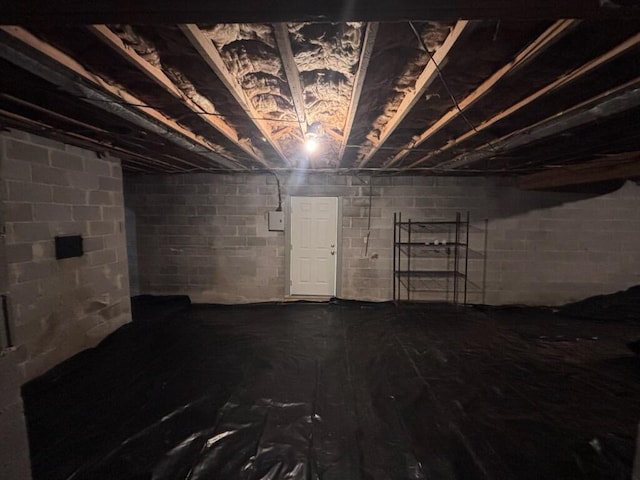 view of unfinished below grade area