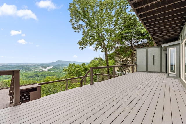 1206 Lower Brow Rd, Signal Mountain, TN 37377 - wooden terrace with a mountain view