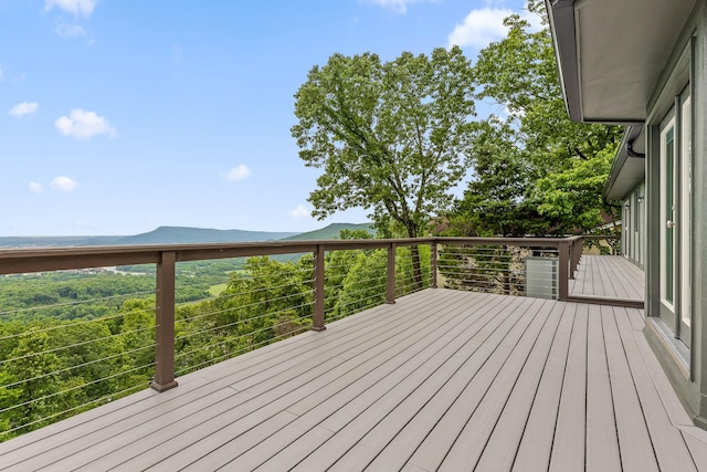 1206 Lower Brow Rd, Signal Mountain, TN 37377 - wooden deck with a mountain view