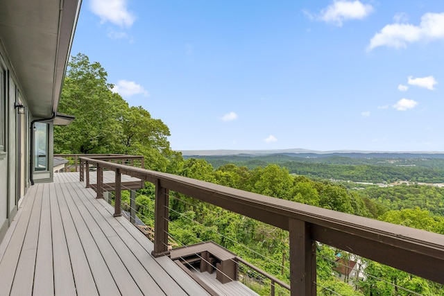 1206 Lower Brow Rd, Signal Mountain, TN 37377 - wooden deck featuring a wooded view