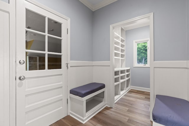 1206 Lower Brow Rd, Signal Mountain, TN 37377 - doorway to outside with ornamental molding and wood finished floors