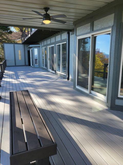 1206 Lower Brow Rd, Signal Mountain, TN 37377 - deck with ceiling fan