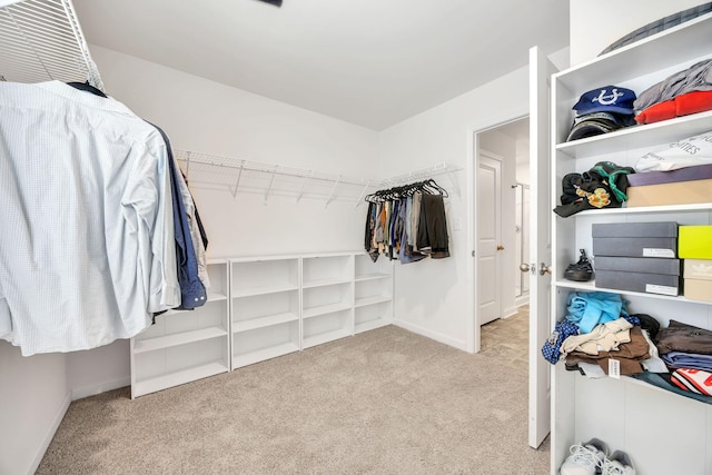 spacious closet with carpet floors