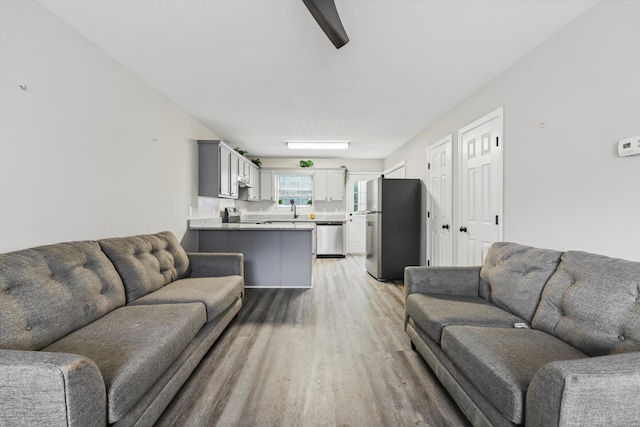 17 Bama Ln Unit C5, Ringgold, GA 30736 - living room featuring light wood-type flooring and ceiling fan
