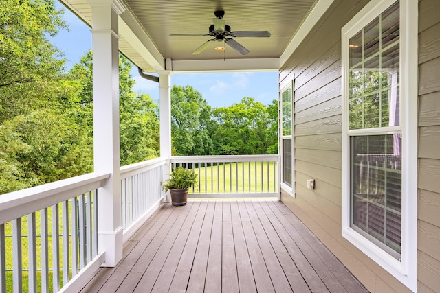 1594 Saunders Rd, Ringgold, GA 30736 - wooden deck featuring a ceiling fan