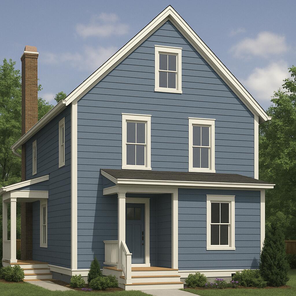 view of front of home with a porch and a chimney