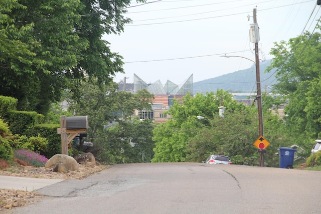 view of street featuring traffic signs