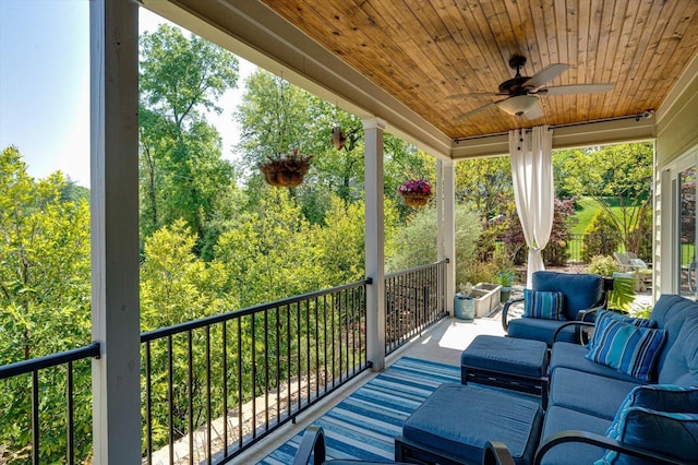 1383 Carrington Way, Chattanooga, TN 37405 - exterior space with an outdoor hangout area and a ceiling fan