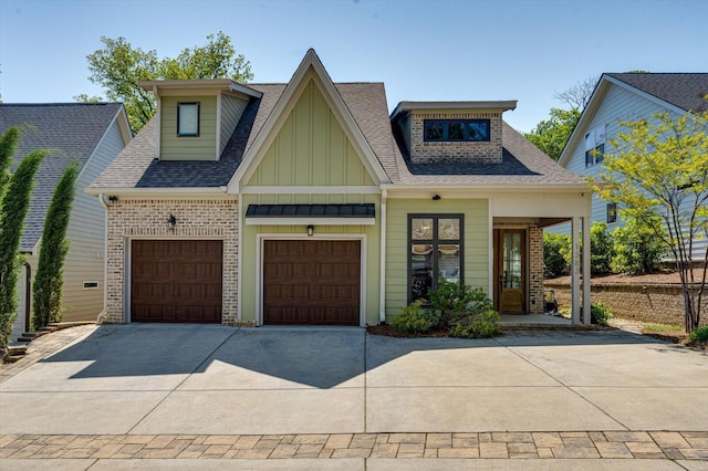1383 Carrington Way, Chattanooga, TN 37405 - craftsman-style home with concrete driveway, board and batten siding, roof with shingles, and a garage