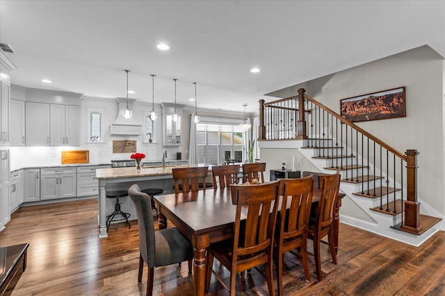 1383 Carrington Way, Chattanooga, TN 37405 - dining room with dark wood-style flooring, plenty of natural light, and recessed lighting