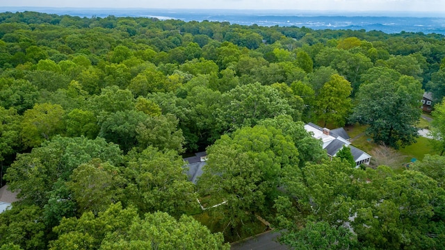 bird's eye view featuring a view of trees
