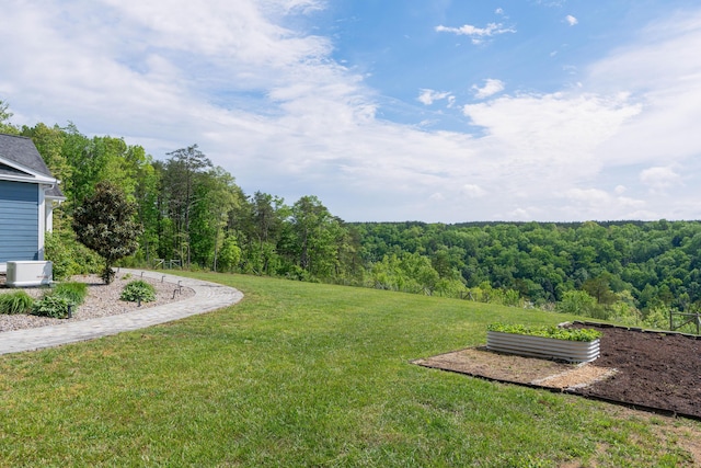 3086 Poe Rd, Soddy Daisy, TN 37379 - view of grassy yard with a vegetable garden and a view of trees