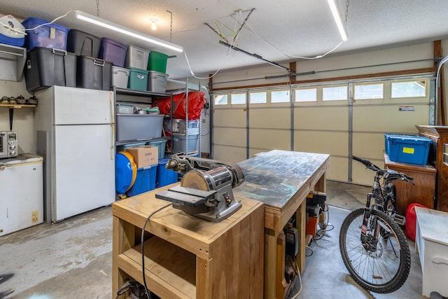 9505 Post Oak Dr, Ooltewah, TN 37363 - garage with freestanding refrigerator and refrigerator