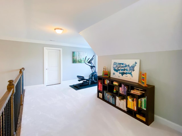 interior space with carpet floors and baseboards