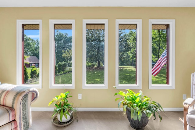 sunroom / solarium with a healthy amount of sunlight