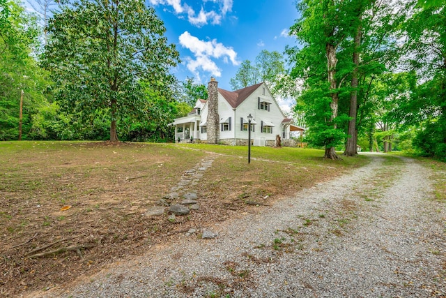 204 Lee-Gordon Mill Rd, Chickamauga, GA 30707 - view of front of home with driveway and a chimney
