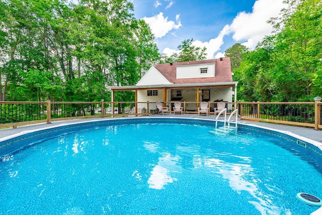 204 Lee-Gordon Mill Rd, Chickamauga, GA 30707 - view of pool featuring a wooden deck and view of scattered trees