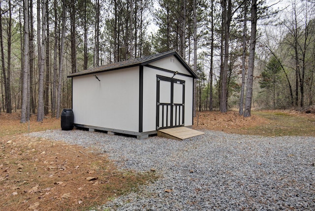 view of shed