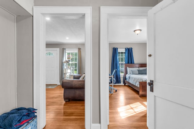 hallway featuring wood finished floors