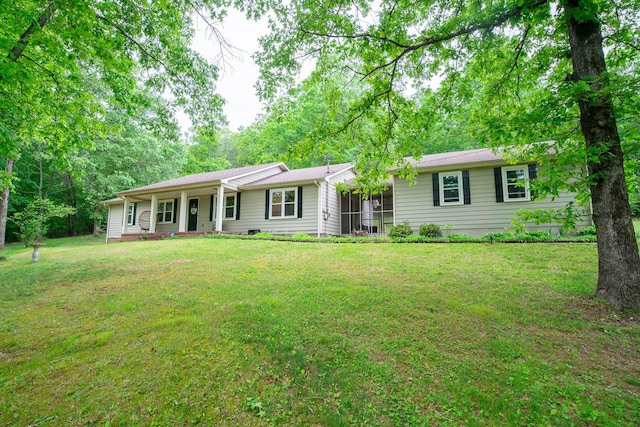 2752 Swanson Rd, Ringgold, GA 30736 - single story home with a front yard, a porch, and a sunroom
