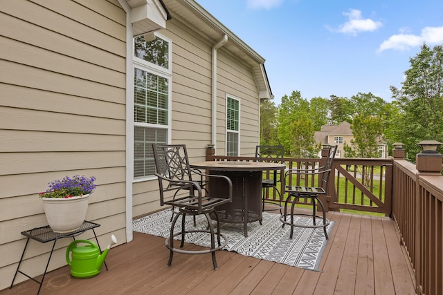 212 Smith St, Signal Mountain, TN 37377 - wooden terrace featuring outdoor dining area