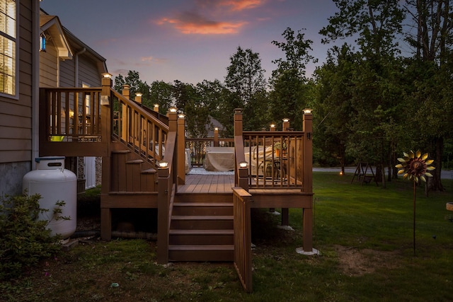 212 Smith St, Signal Mountain, TN 37377 - deck with stairs and a lawn
