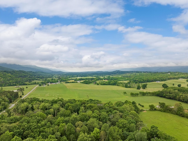 drone / aerial view of a mountain backdrop