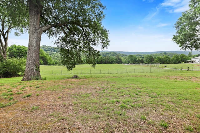 view of yard with a view of countryside