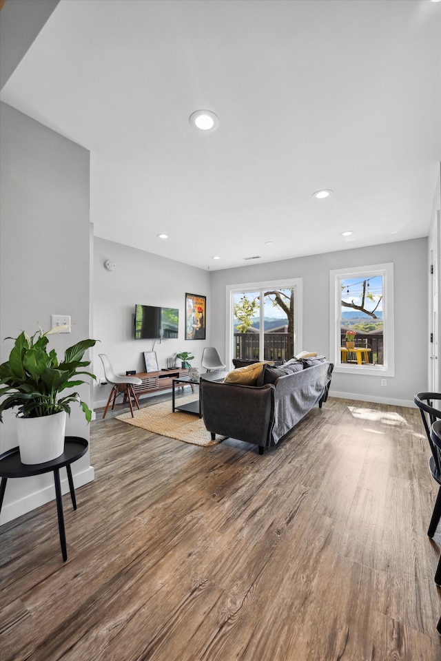 618 Hamilton Ave, Chattanooga, TN 37405 - living area featuring wood finished floors, recessed lighting, and baseboards