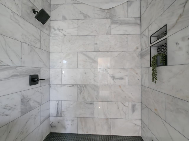 interior details featuring tiled shower