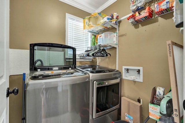 400 Ivy Way NW, Cleveland, TN 37312 - washroom featuring separate washer and dryer and ornamental molding