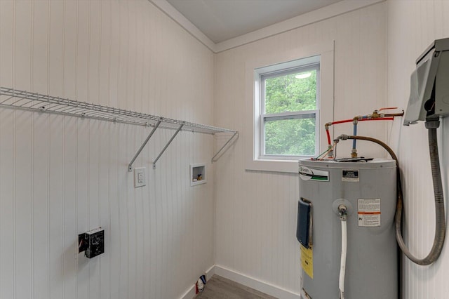 9 Longstreet Rd, Rossville, GA 30741 - laundry room with water heater, washer hookup, and baseboards