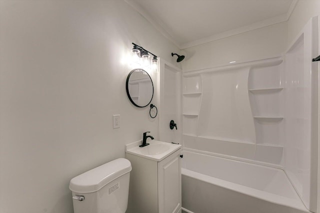 9 Longstreet Rd, Rossville, GA 30741 - full bathroom featuring toilet, crown molding, shower / bath combination, and vanity