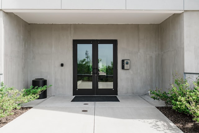 entrance to property with french doors