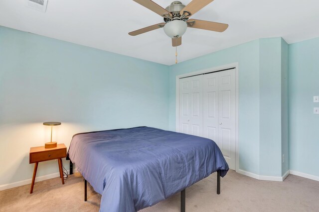 802 Creek Overlook Rd, Chattanooga, TN 37415 - bedroom with carpet flooring, baseboards, a closet, and a ceiling fan