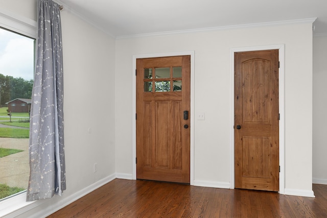 6904 Hickory View Ln, Chattanooga, TN 37421 - foyer with wood finished floors, healthy amount of natural light, ornamental molding, and baseboards