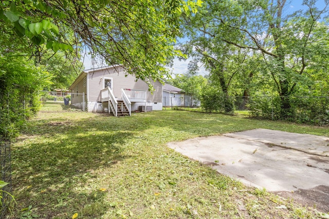 2121 Davenport St, Chattanooga, TN 37406 - view of yard featuring a deck, stairway, central AC unit, and a patio area
