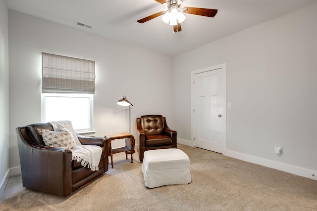 68 Rock Bridge Dr, Ringgold, GA 30736 - sitting room with ceiling fan, baseboards, and carpet floors