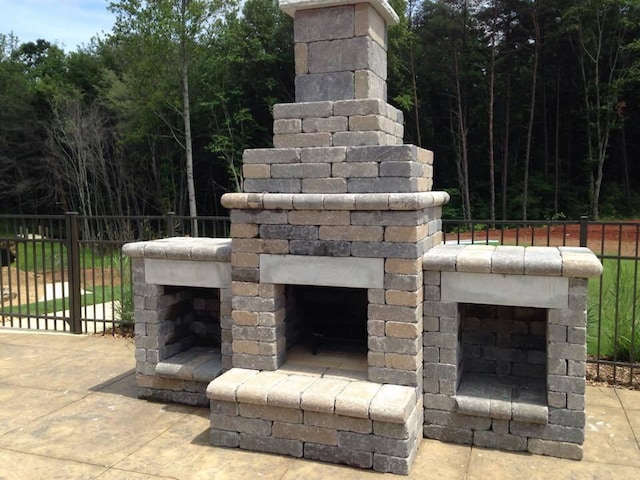 7258 Grey Hawk Trl, Signal Mountain, TN 37377 - view of patio / terrace featuring an outdoor stone fireplace