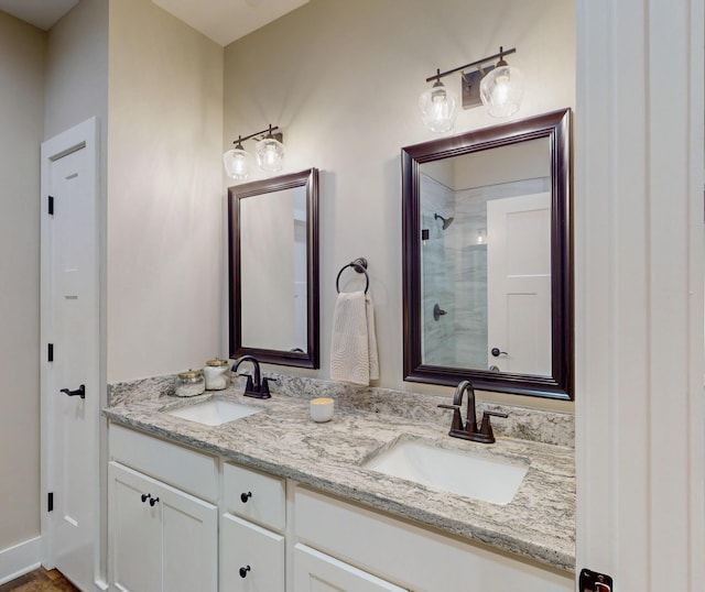 1105 18th St NW, Cleveland, TN 37311 - bathroom with double vanity and tiled shower