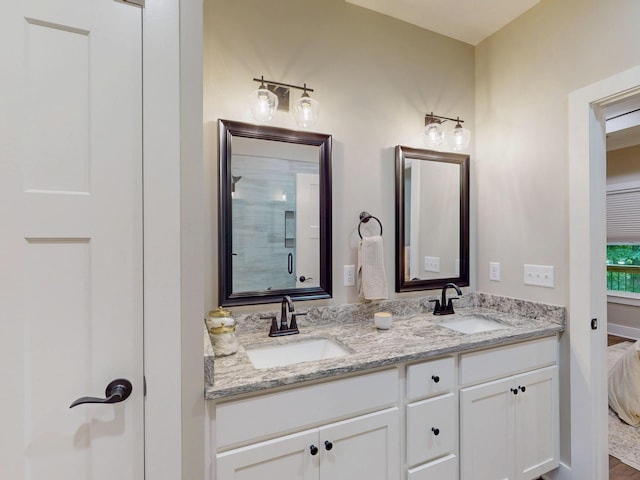 1105 18th St NW, Cleveland, TN 37311 - bathroom with double vanity and a shower with door