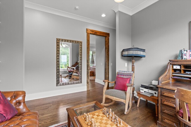 6835 Jasper Highlands Blvd, Jasper, TN 37347 - home office with wood finished floors, crown molding, recessed lighting, and baseboards