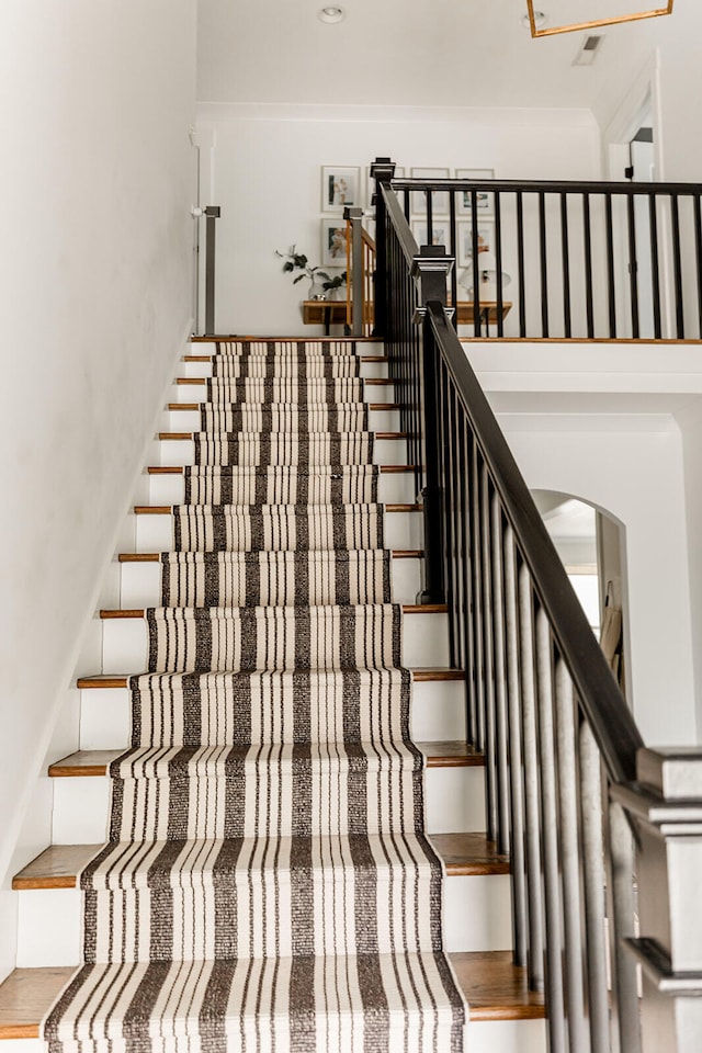 9405 Peppy Branch Trl, Apison, TN 37302 - stairs featuring arched walkways